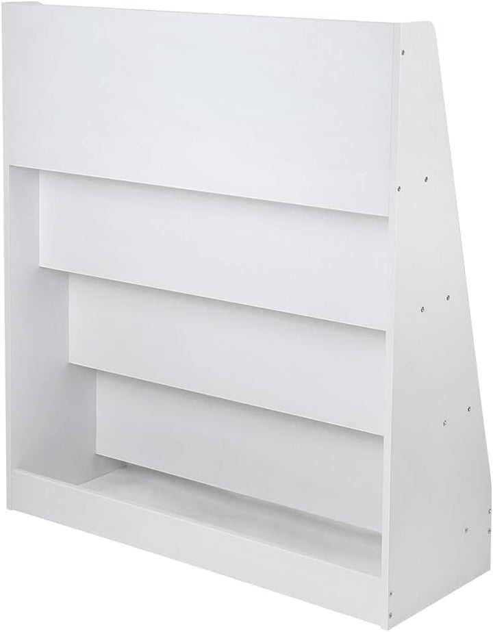 homewell Kinder Bücherregal aus Holz, 4 Fächer Bücherständer für Kinderzimmer, Bücherregal Aufbewahr