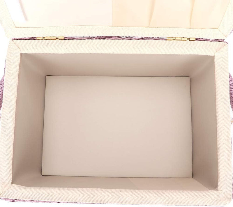 PLLO Nähkorb, Nähset-Aufbewahrungsbox mit Herausnehmbarem Tablett, Integriertem Nadelkissen und Inne