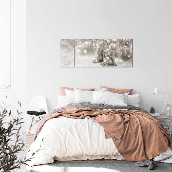 Runa Art Bild Engel Wandbilder auf Vlies Leinwand 5 Teilig Wanddekoration Wohnzimmer Schlafzimmer 02