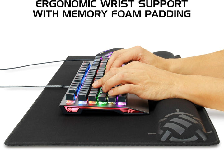 ENHANCE Extra Grosses Gaming Mousepad mit Handauflage (80,01 x 35 x 2.54 Zentimeter) - Tastatur Hand