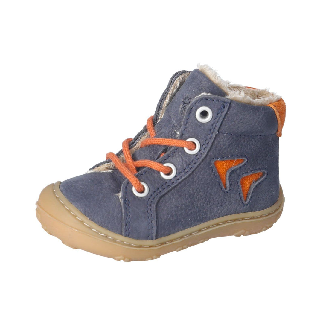 RICOSTA Mädchen und Jungen Lauflernschuhe GEORG,Warmfutter,Leder,WMS:Mittel/Weit 18 EU Blau 180, 18