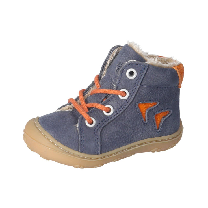RICOSTA Mädchen und Jungen Lauflernschuhe GEORG,Warmfutter,Leder,WMS:Mittel/Weit 18 EU Blau 180, 18
