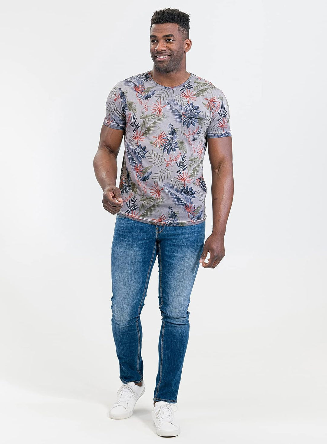 KEY LARGO Herren Santa Fe Round T-Shirt S Steel Blue (1214), S Steel Blue (1214)