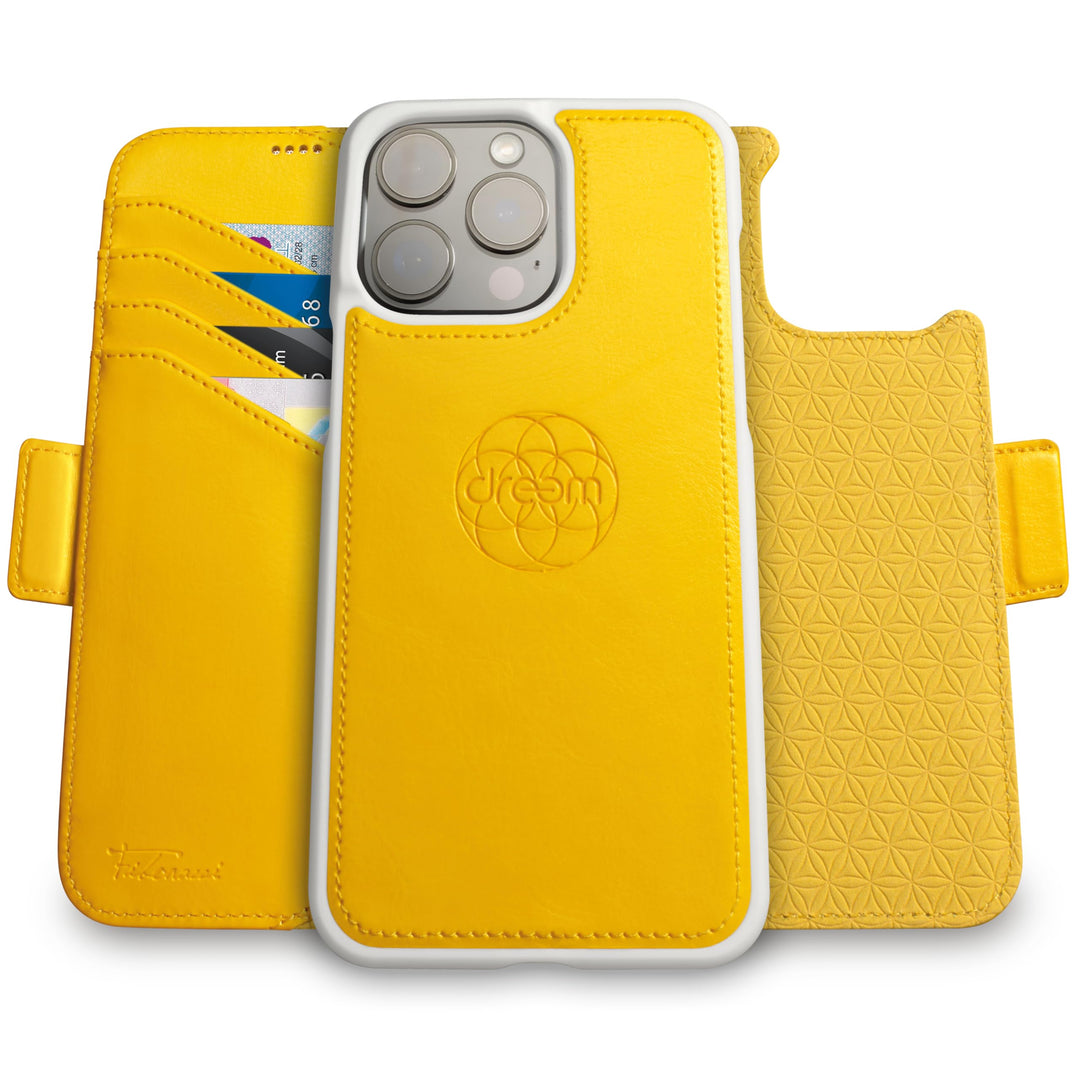 Dreem Fibonacci kompatibel mit iPhone 15 Pro Max Brieftaschen-Etui / 2-in-1 stossfestes Etui und abn