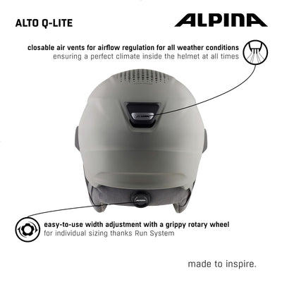 ALPINA ALTO Q-LITE - Sicherer, Stossabsorbierender & Individuell Anpassbarer Skihelm Mit Kontrastver