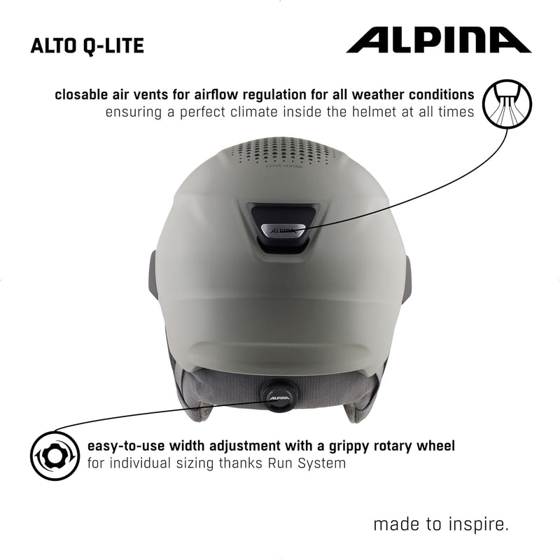 ALPINA ALTO Q-LITE - Sicherer, Stossabsorbierender & Individuell Anpassbarer Skihelm Mit Kontrastver