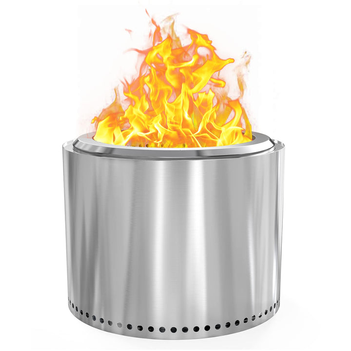 Onlyfire Feuerschalen, Feuerschale Camping Edelstahl, Rauchfreie Feuerschale Ø 48,5 x 37 cm, Feuerst