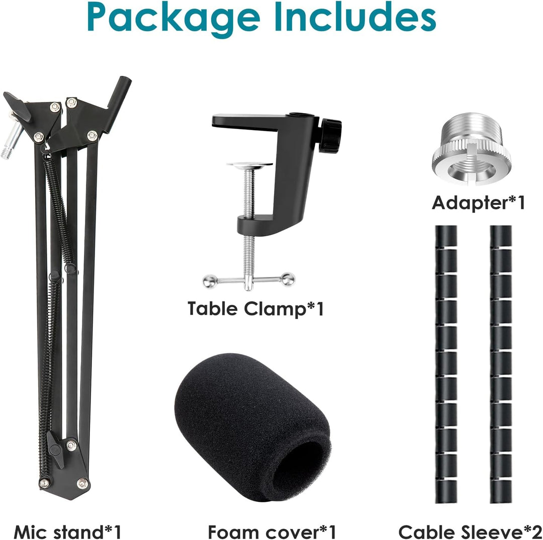 SM7B Mikrofon Arm mit Popschutz - Microphone Schwenkarmständer kompatibel mit Shure SM7B XLR-Studiom
