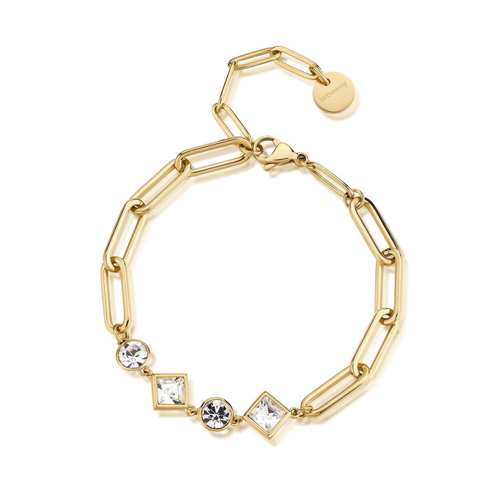 Brosway Emphasis Steel Woman golden Chain Bracelet with BEH14 Crystals