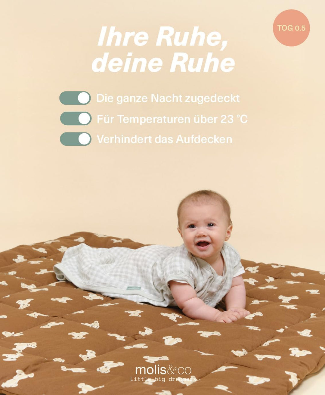 molis&amp;co - Baby Sommerschlafsack Musselin - Sommer Baby Schlafsack 0.5 TOG - Neugeborene Babyschlafs