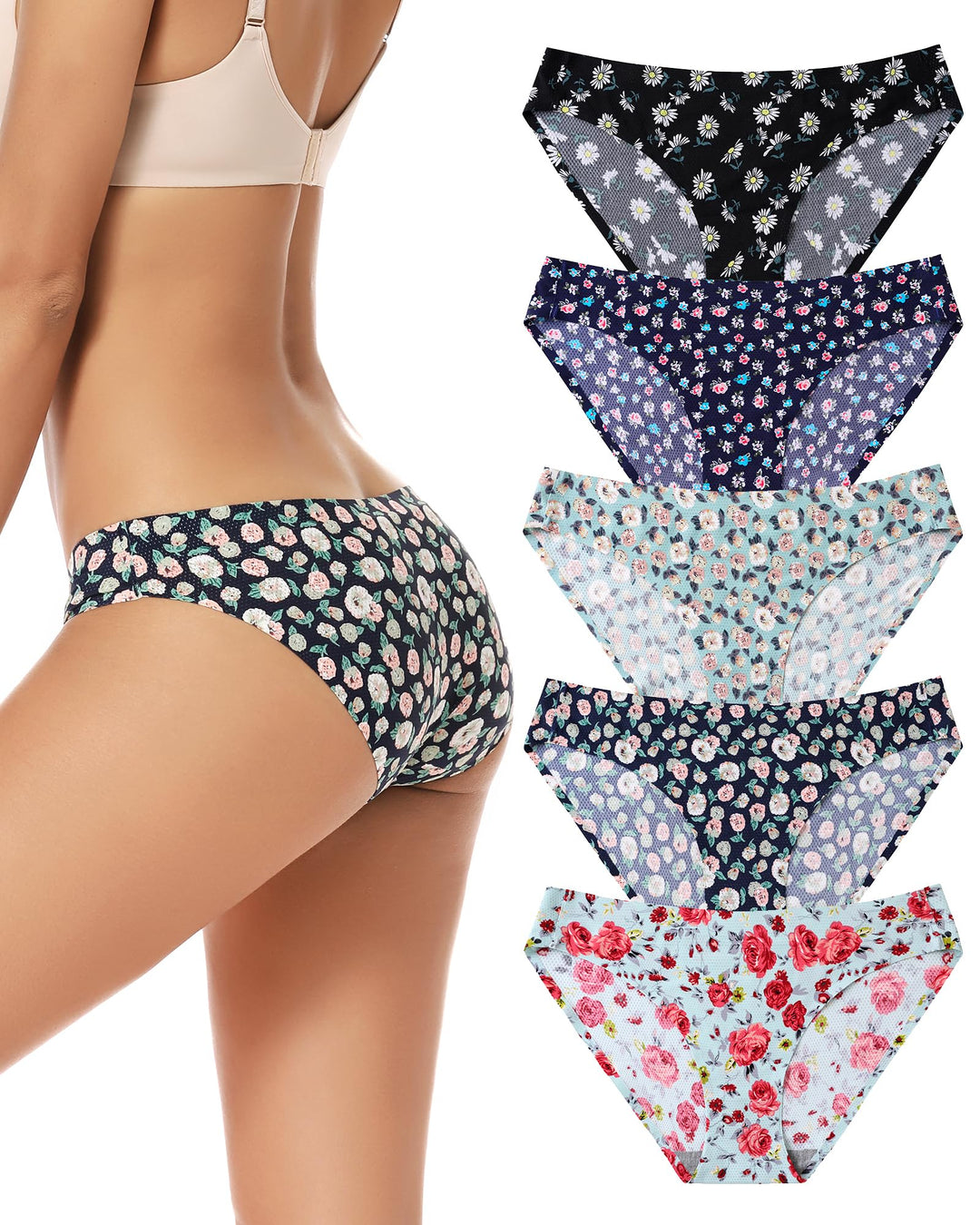 VOENXE Nahtlose Unterhosen Damen,Seamless Stretch Bikini Slip Panty,Ohne Naht Frauen Unterhose,No Sh