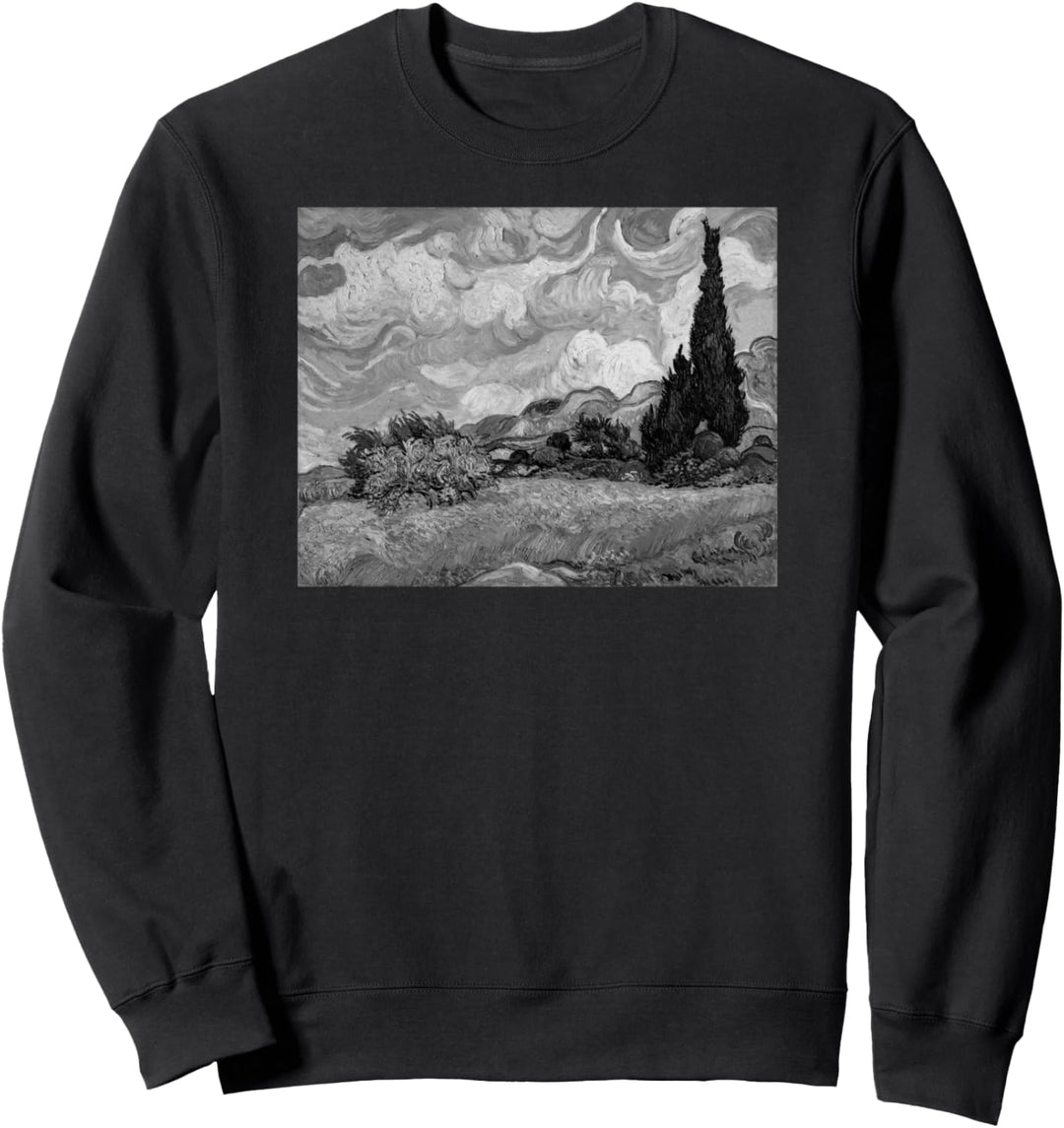 Van Gogh "Weizenfeld mit Zypressen" Berühmte Kunst Stilvoll Sweatshirt