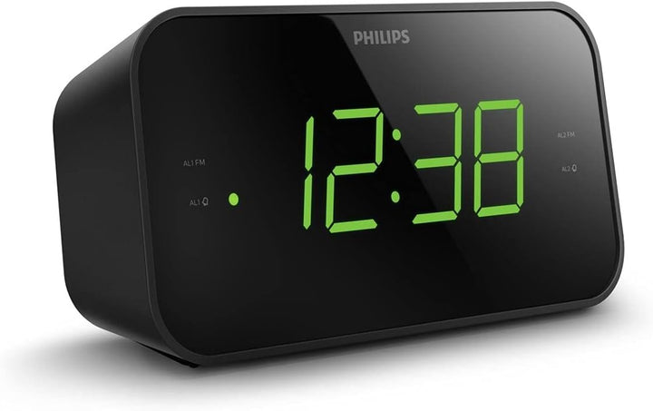 Philips Audio TAR3306 Wecker mit Radio und grossem Display, Doppelalarm, Sleep Timer & Schlummerfunk