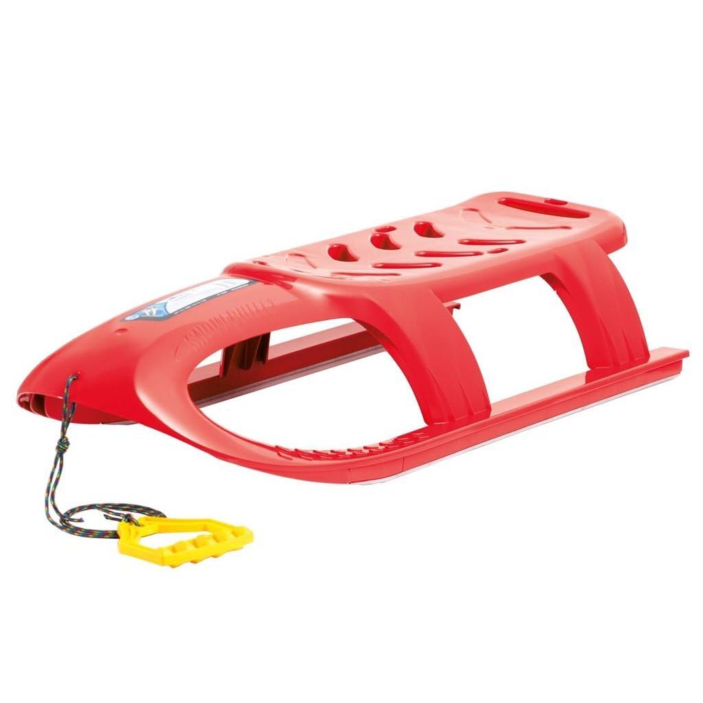 Prosperplast Kinderschlitten Schlitten mit Metallschienen und Seil rot, rot