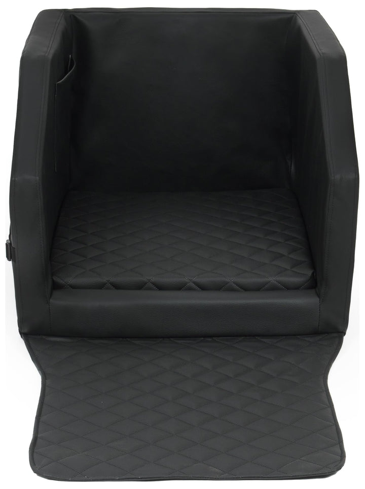 Autohundebett Hunde-Autositz Hundebett f. Rückbank Hundesitz Anschnallgurt 55x70 (Farbe: schwarz), s