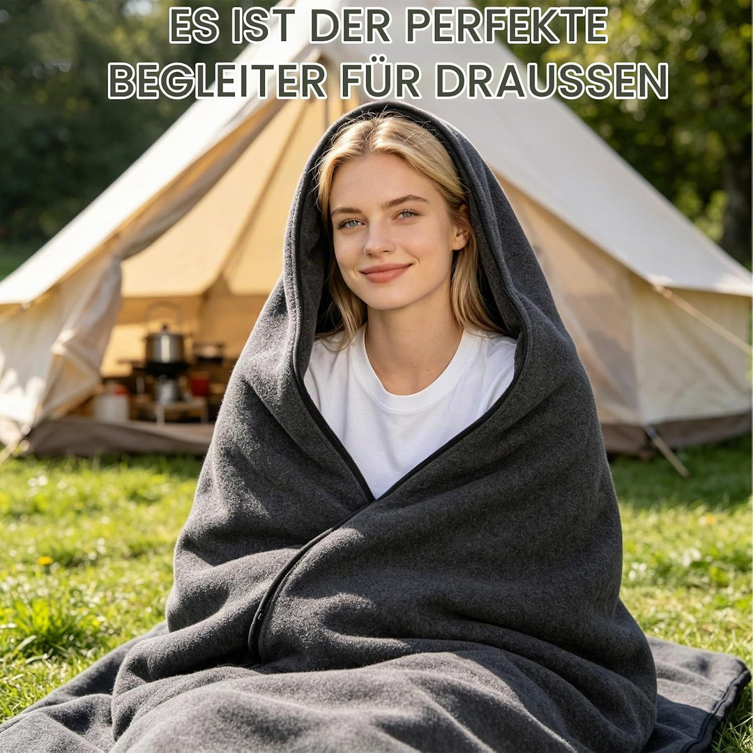 Hüttenschlafsack, Sommerschlafsack Tragbare Polar Fleece, Sleeping Bag für Camping, Wandern oder Mit