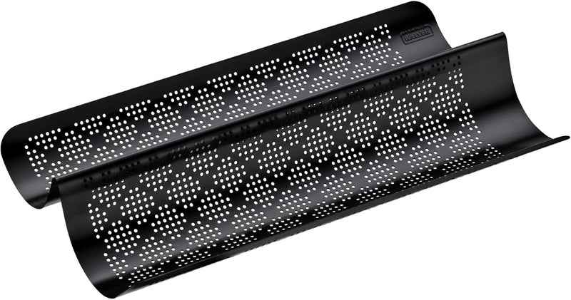 Original Kaiser Inspiration Baguette Backblech perforiert 40,5 x 20cm, Baguette Backform für 2 Bague