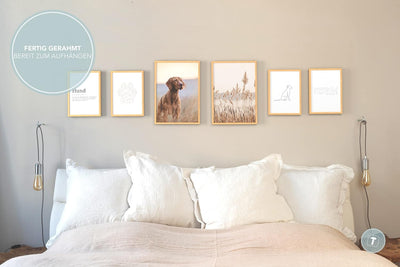 Papierschmiede® Mood Poster Set Hund, Fertiges Bilder Set mit Rahmen (Holz, Natur), Wohnzimmer Deko