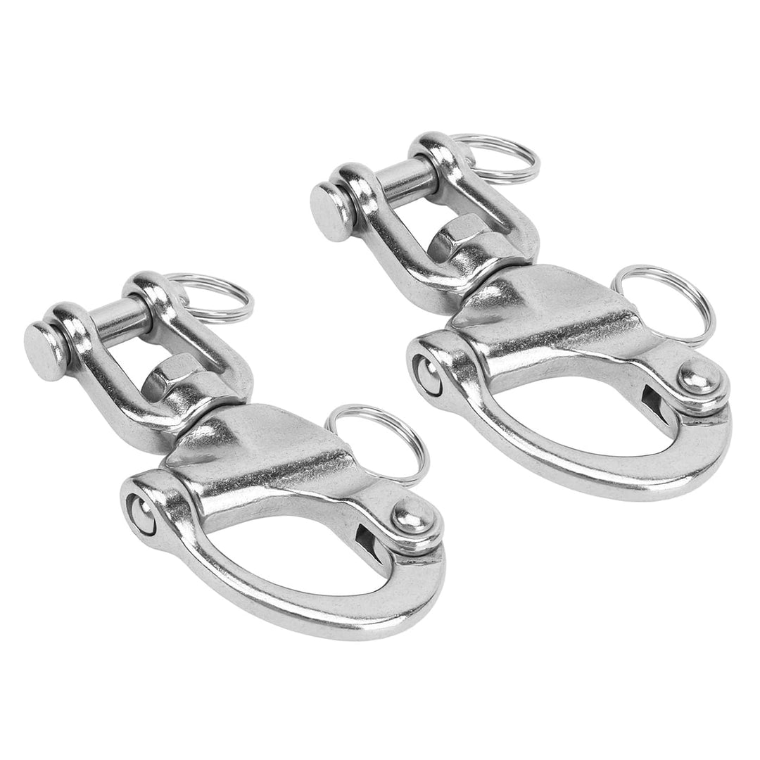 Schwenk Schnappschäkel, 2 Stück Schäkel Edelstahl, Heavy Duty Snap Schäkel Quick Release Marine Swiv