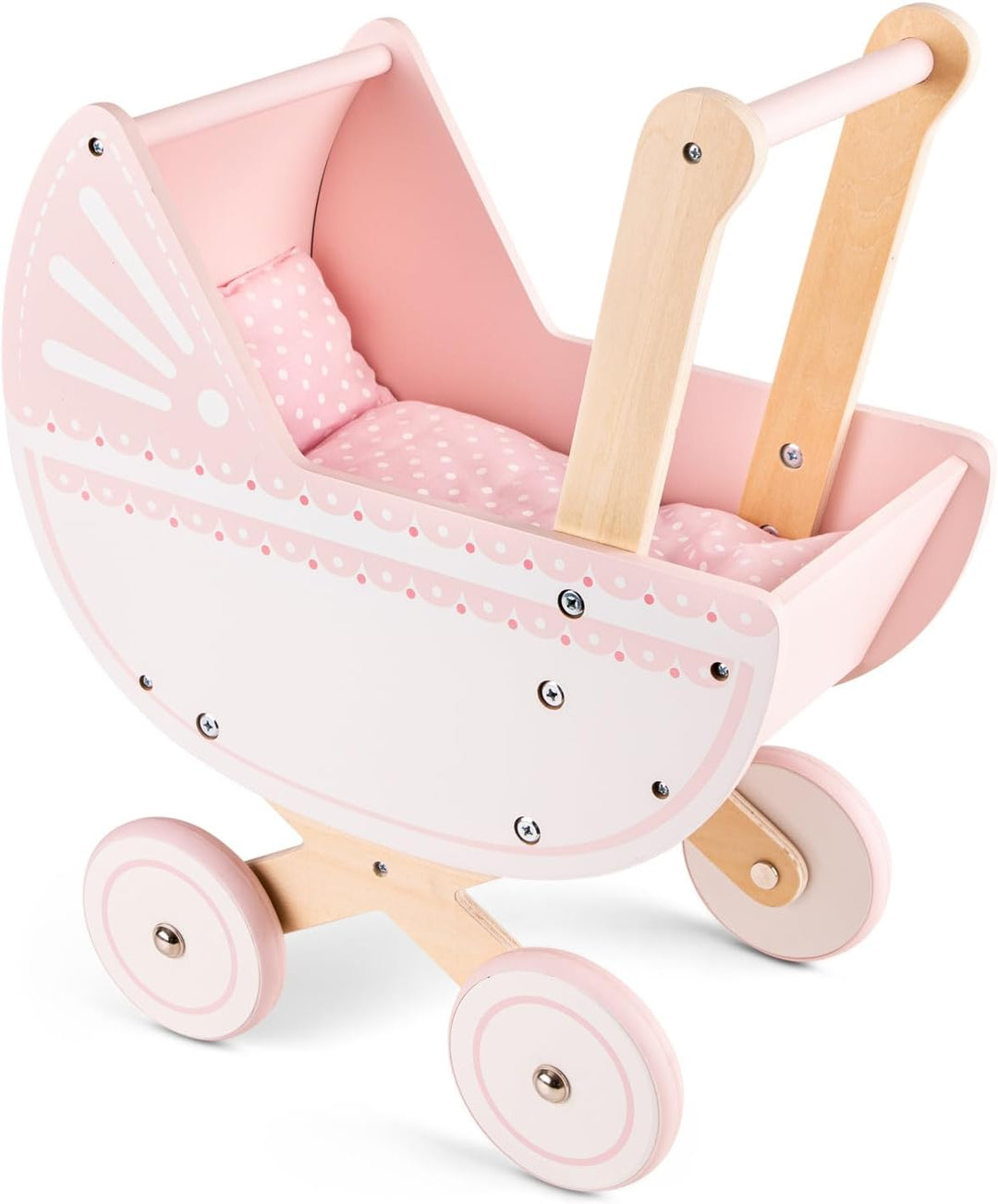 New Classic Toys Puppenwagen mit Bettzeug - Rosa Puppenwagen - Rosa, Puppenwagen - Rosa