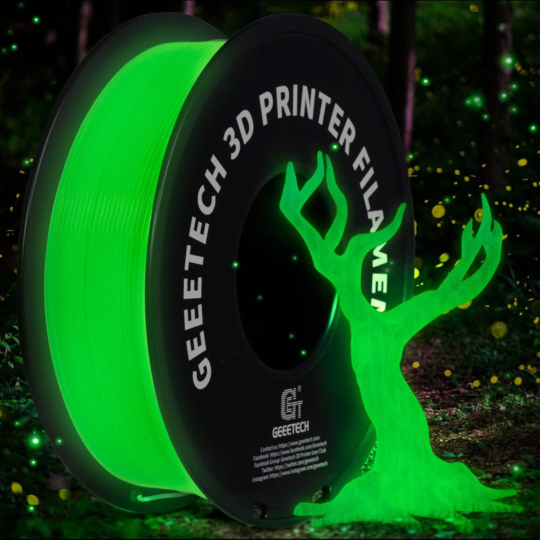 GEEETECH PLA Filament 1.75mm, Glows in the Dark Filament, 3D Drucker Filament 1kg Spool, Filament Le