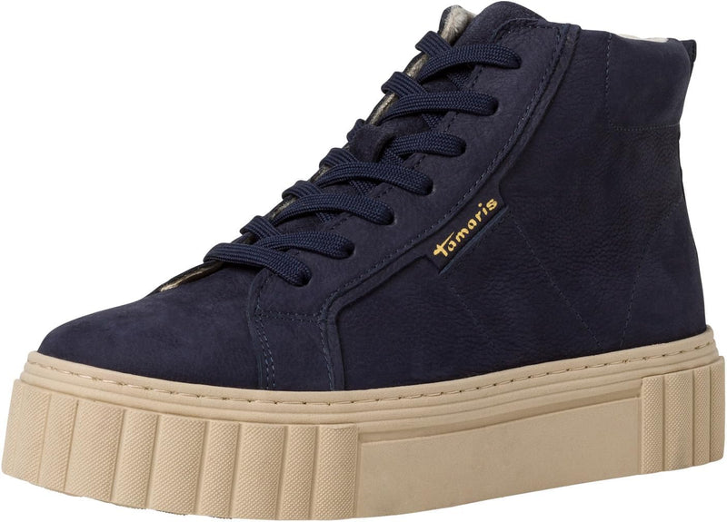 Tamaris Damen High-Top Sneaker, Frauen Halbschuhe,Wechselfussbett 36 EU Navy, 36 EU Navy