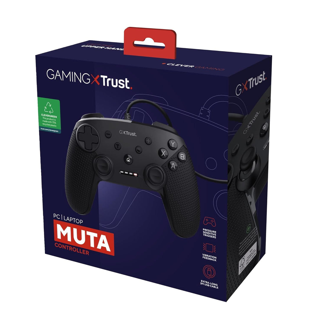 Trust Gaming GXT 541 Muta PC Controller Kabelgebunden, 75% Recycelten Materialien, 3m USB-Kabel, 15