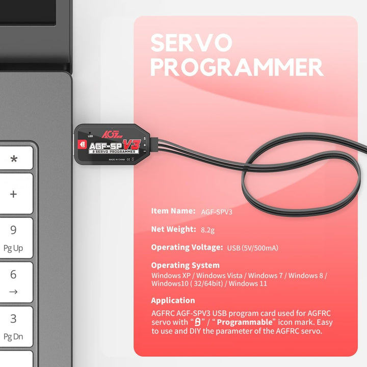AGFRC USB-Servo-Programmierkarte für AGFRC-Servos mit programmierbarer Markierung (AGF-SPV3)