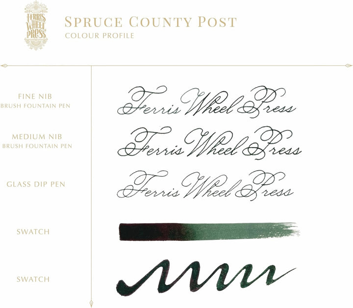 Ferris Wheel Press Fountain Pen Ink | Everyday Ink Collection | Spruce Tree green | 38ml Spruce Tree
