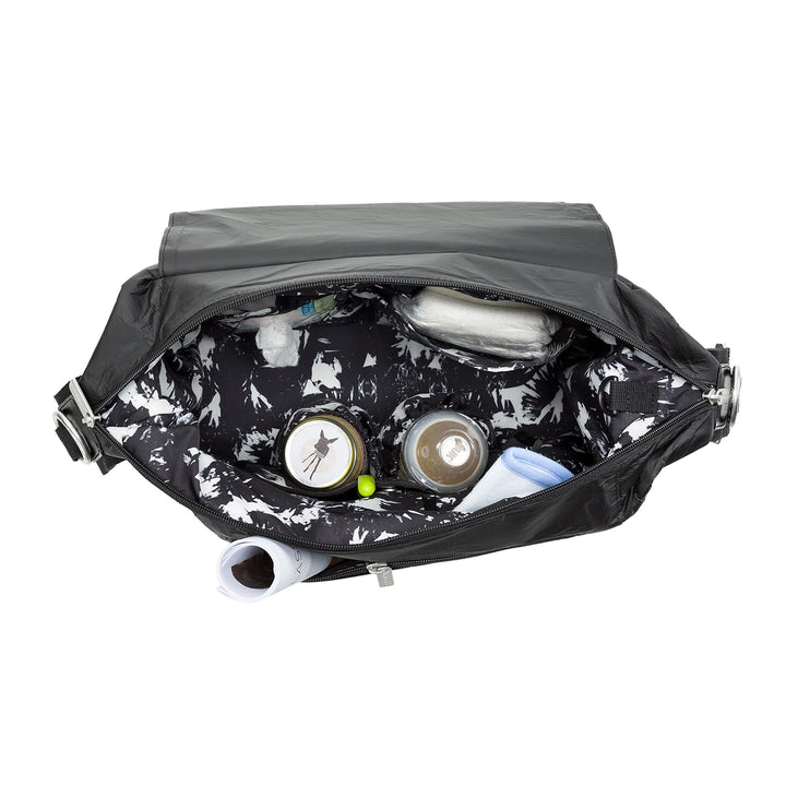 LÄSSIG Baby Wickeltasche Stylische nachhaltig Umhängetasche inkl. Zubehör / Messenger Bag Tyvek, sch