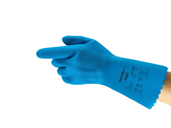 Ansell AlphaTec 87-029 Chemikalienschutz-Handschuhe, Chemisch Beständig, Lebensmittelkontakt, Geboge