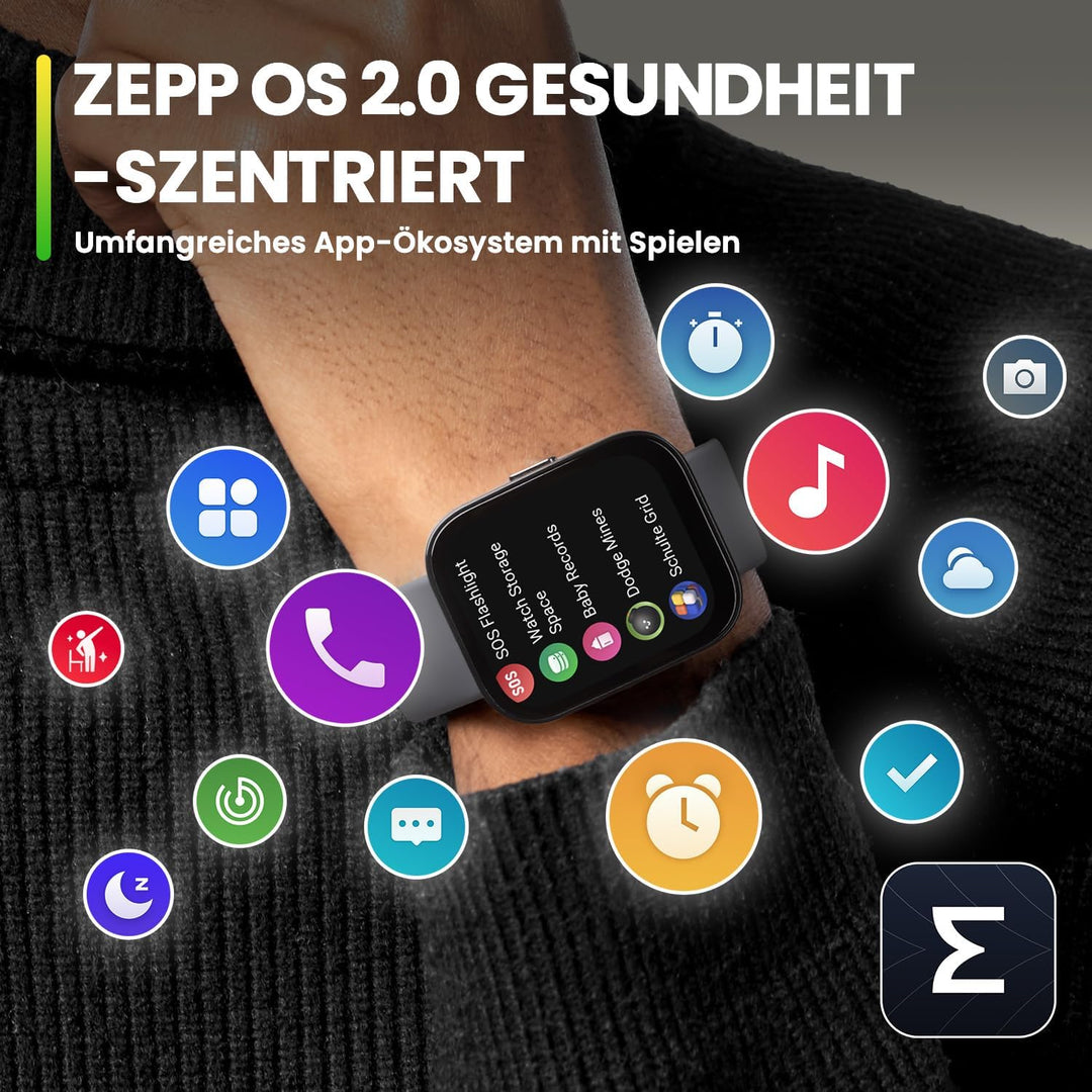 Amazfit Bip 5 Smartwatch mit Herzfrequenz, 1,91" Display mit 120 Sportmodi, Bluetooth-Anruf, GPS &amp; 4
