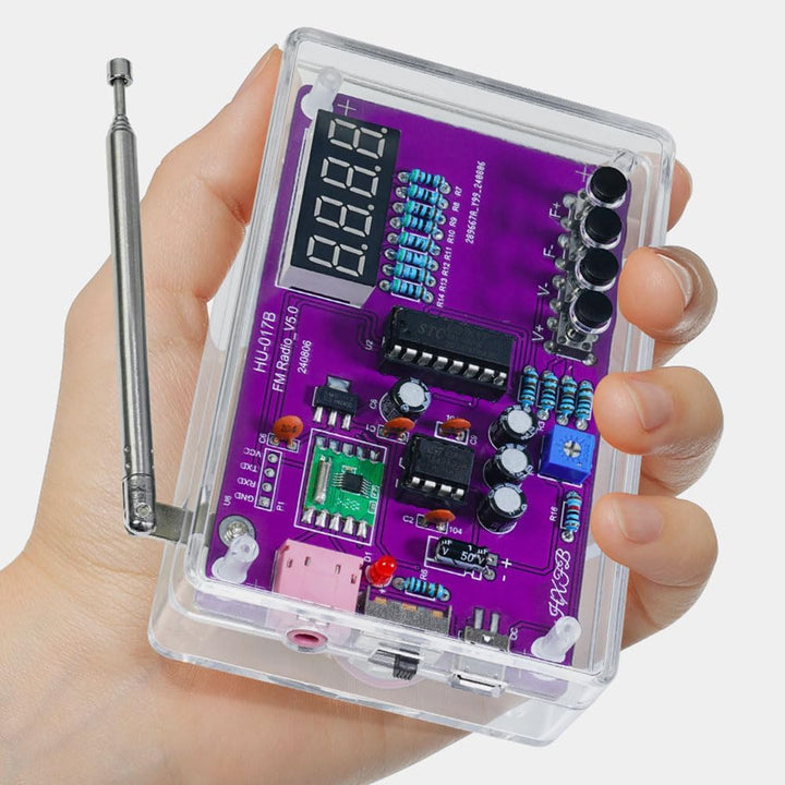 FM-Radio-Set, Löt-Übungssets, DIY-Elektronik-Lötset, Radio-Modul-Empfänger-Kit 87–108 MHz (mit Gehäu