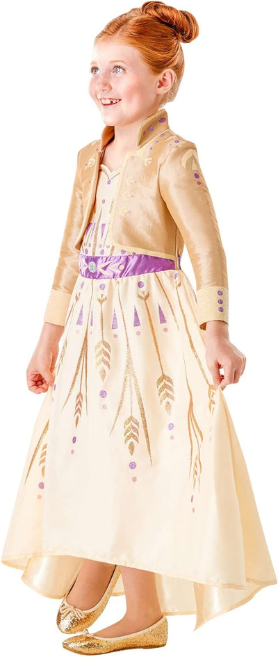 Rubie's Official Disney Frozen 2 Anna Deluxe Prolog-Kleid, Kostüm für Kinder, Grösse 9 - 10 Jahre 9 