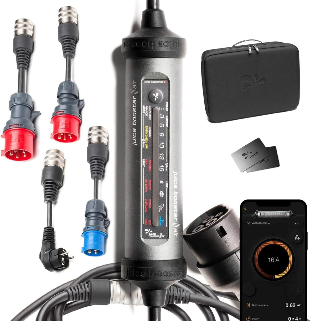Juice Booster 3 air - Mobile Wallbox 11kW für Zuhause und unterwegs | 100% wasserdicht (IP67) &amp; -30°
