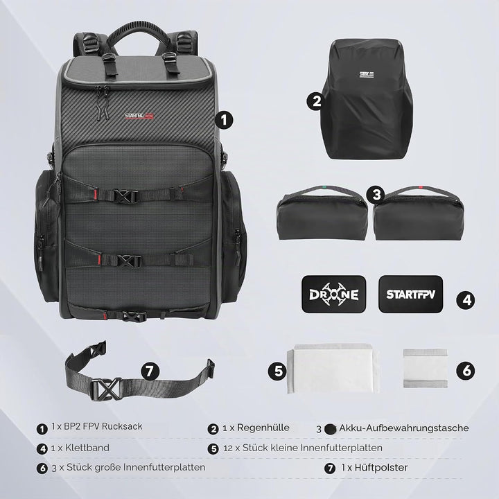 FPV Drohnen Rucksack-Professionelle Wasserdichte Umhängetasche für FPV Racing Quadcopter/FPV-Brille/