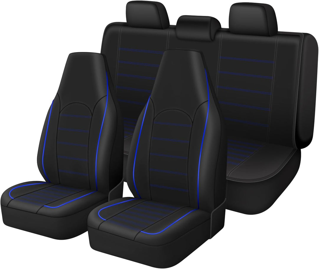 TOYOUN Kunstleder Sitzbezüge Auto Set Universal Klassisch Autositzbezüge Sitzschoner Auto Schonbezug
