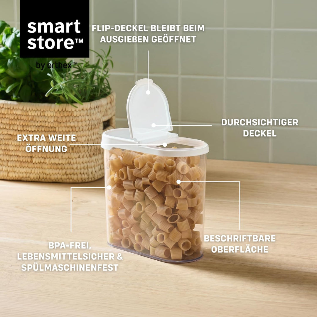 SmartStore Vorratsdose, 2er Set, BPA-frei, 1,7L, Vorratsbehälter mit Deckel I Stapelbar, Transparent