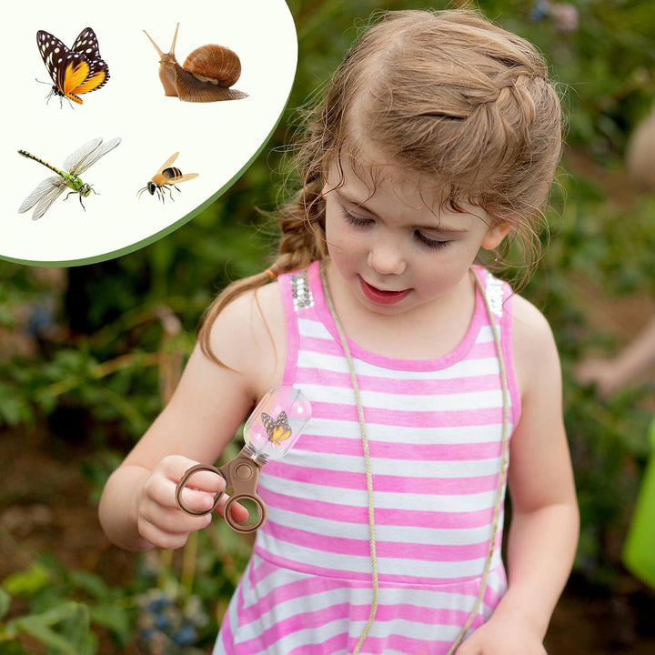 ROBUD Kids Outdoor Explorer Kit, Käferfang-Abenteuer-Sets mit Schmetterlingsnetzen, Lupen, Käferbehä