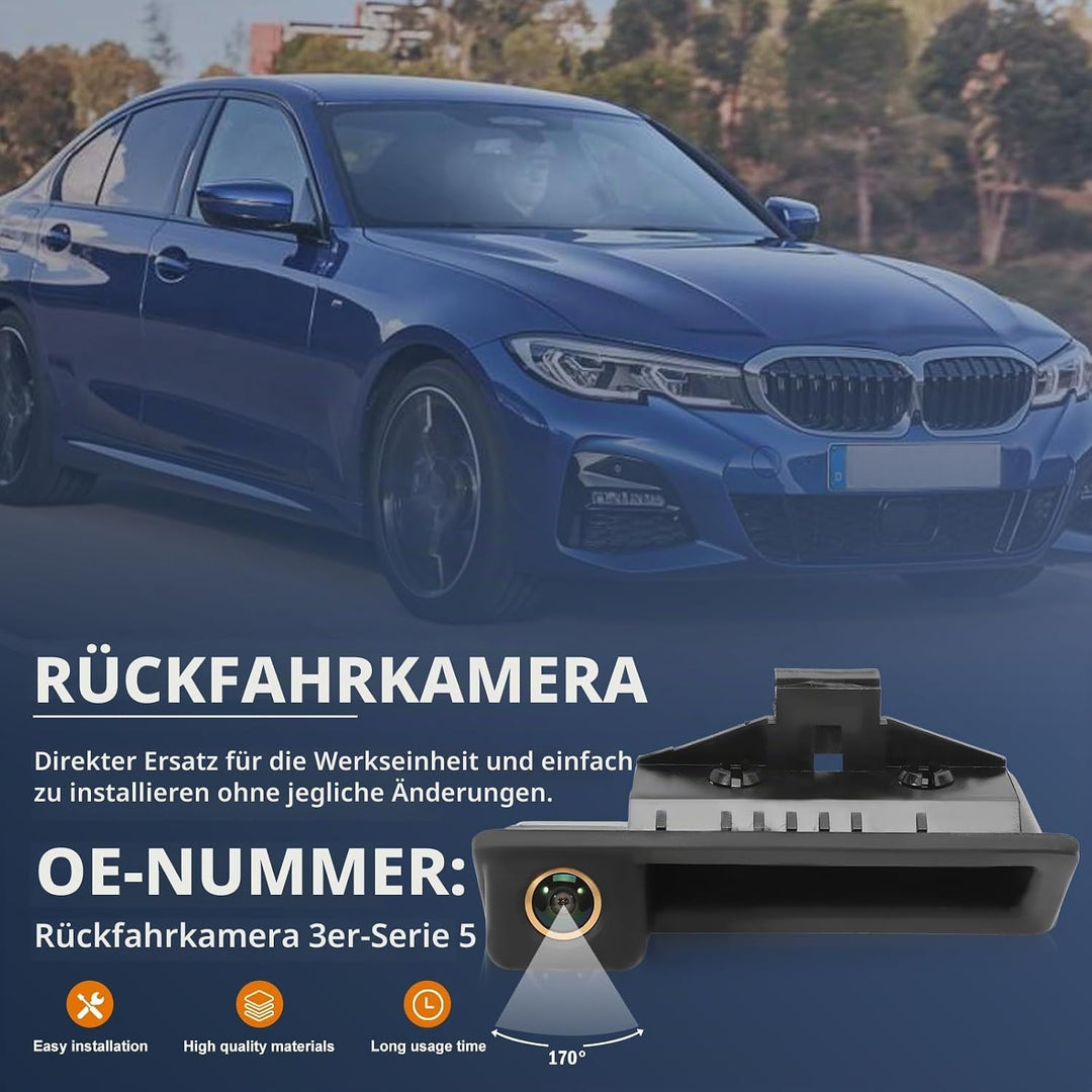 Rückfahrkamera AHD 1080P für 1er, 3er, 5er, X6, E39, E60, E70, E82, E90, 170 Grad Fischauge, funktio