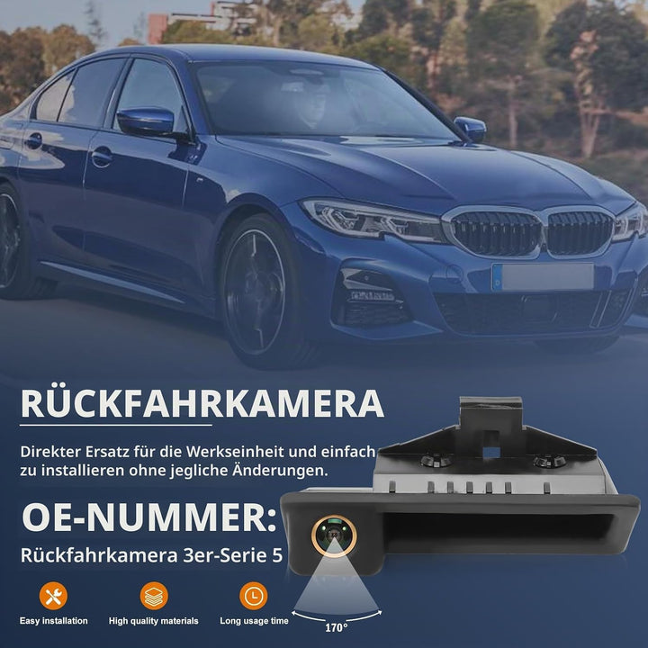 Rückfahrkamera AHD 1080P für 1er, 3er, 5er, X6, E39, E60, E70, E82, E90, 170 Grad Fischauge, funktio