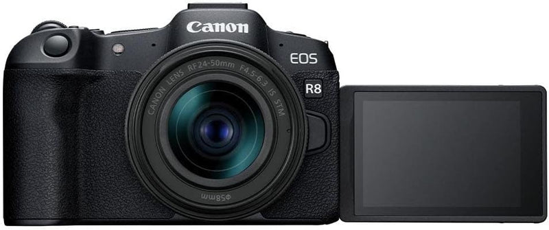 Canon EOS R8 spiegellose Vollformatkamera mit 24,2 MP RF24-50 mm f/4,5-6,3 ist STM-Objektiv, 4K-Full