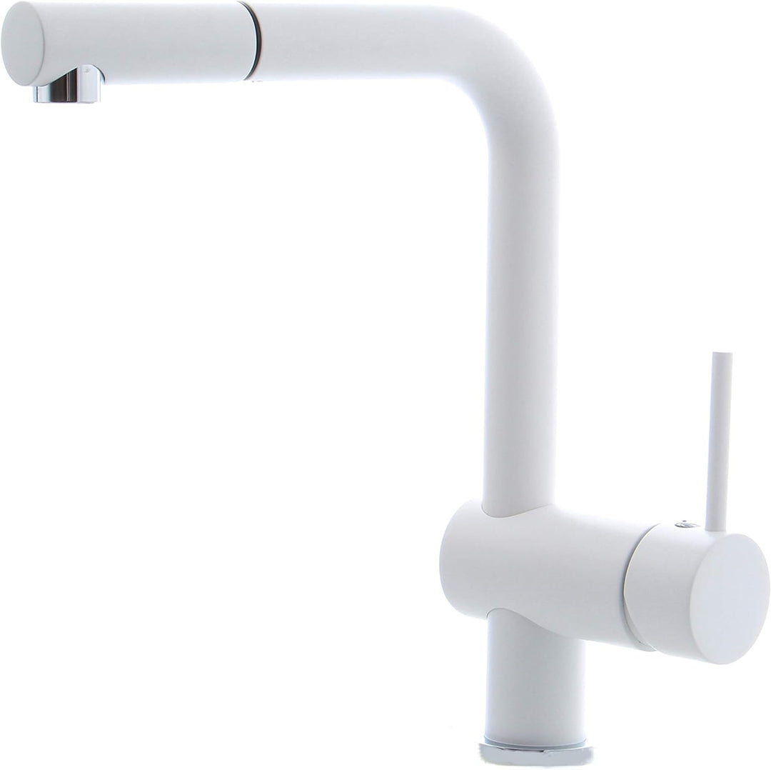 Weiss matt Küche Armatur herausziehbar Geschirrbrause Küchenarmatur Einhebelmischer Wasserhahn mit B