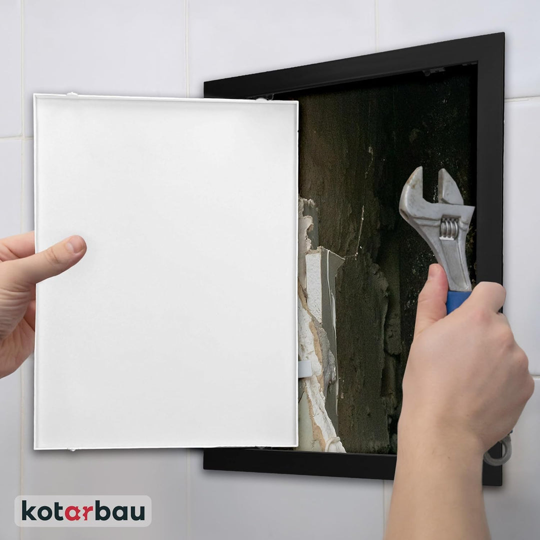 KOTARBAU® Revisionstür 30x40 cm Revisionsklappe Trockenbau Schwarz Kunststoff Wartungsklappe Revisio