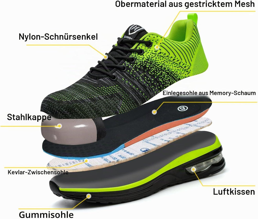 Baofular Arbeitsschuhe Herren Sicherheitsschuhe Damen Leicht Sportlich Stahlkappenschuhe rutschfest