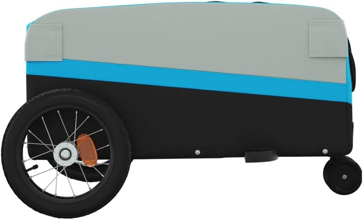Fahrradanhänger schwarz und grün aus Eisen mit Oxford-Gewebe, Traglast, x 52,5 x 42, Sicherheitsflag