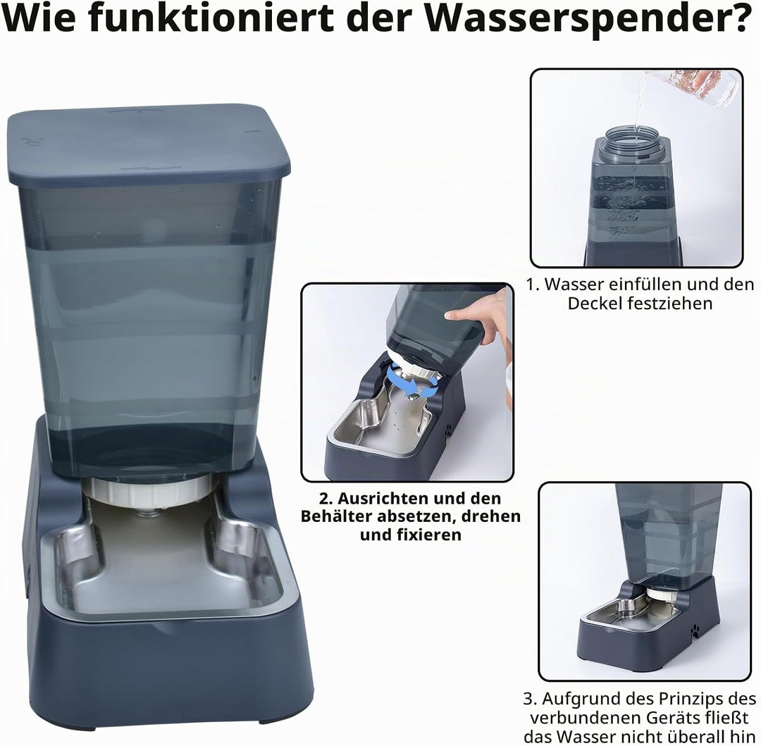 5L Automatischer Hundefutterspender und Hundewasserspender Katzenfutterspender und Katzenwasserspend