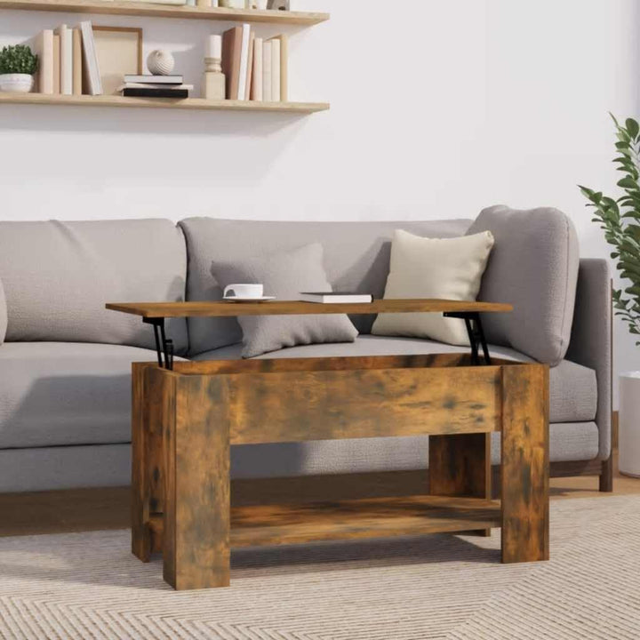 vidaXL Couchtisch Höhenverstellbar Kaffeetisch Wohnzimmertisch Beistelltisch Sofatisch mit Stauraum