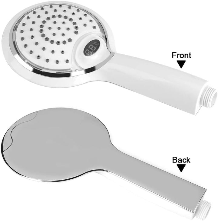 3 Farbe LED Handheld Dusche Spray Kopf mit Digitale Temperaturanzeige, Wasser Flow Powered ABS Chrom