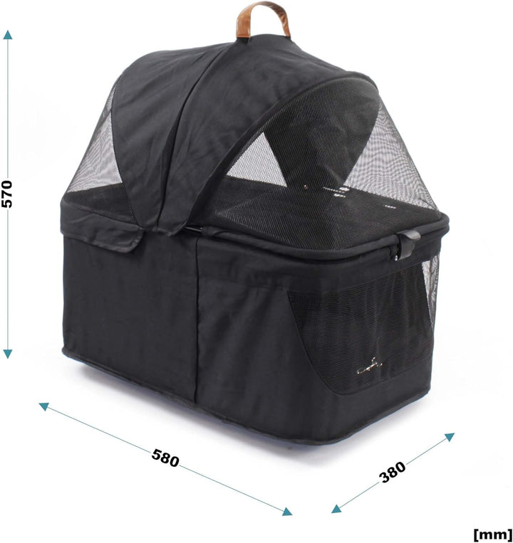 Fudajo 2in1 Hundewagen Faltbarer Hundebuggy in Schwarz Haustierwagen mit Abnehmbarer Transporttasche